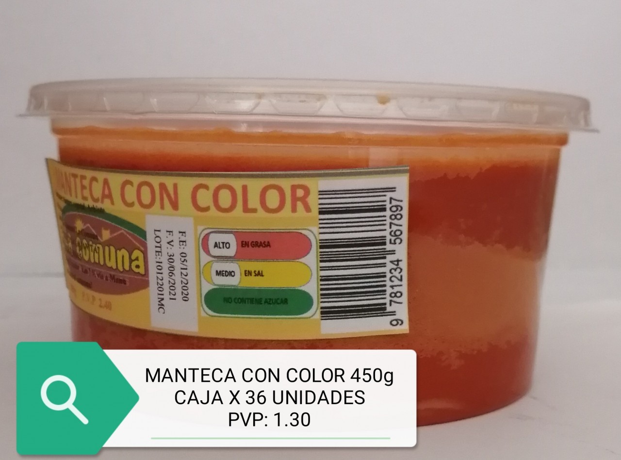 Manteca con color 450g