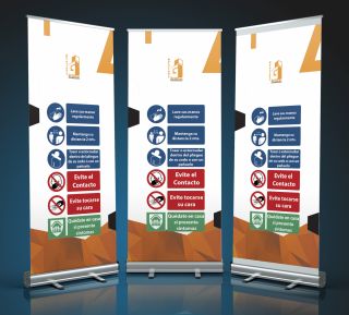 Roll up reforzado con lona impreso full color 1400 dpi 80x200 cm.