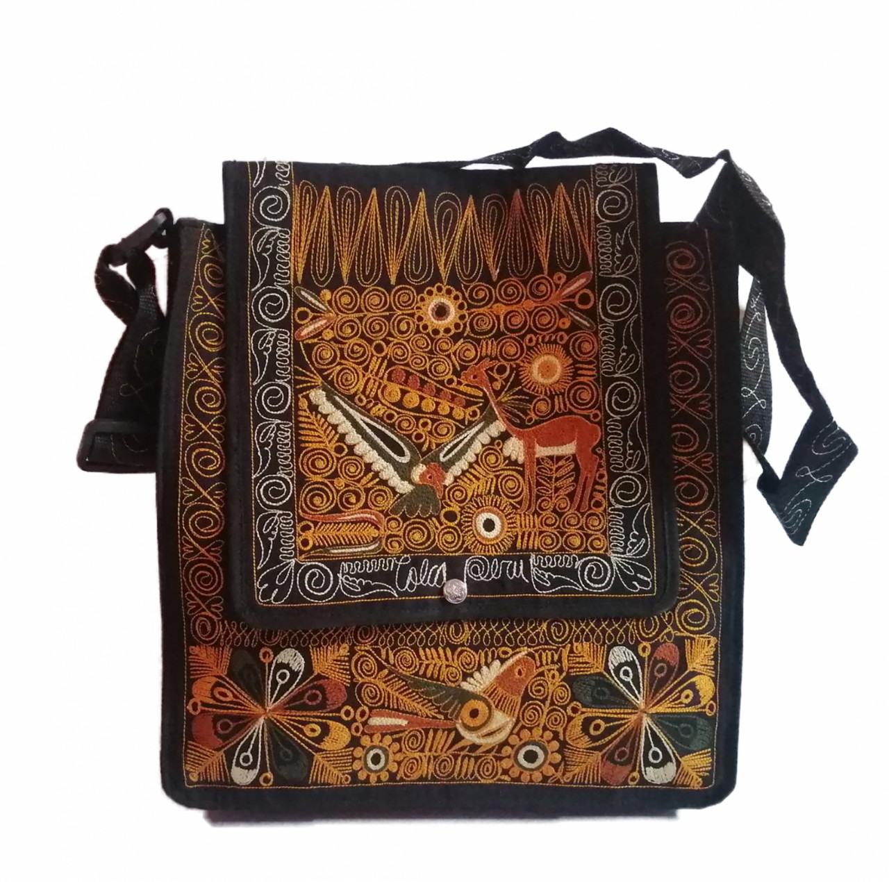 Morral negro y naranja