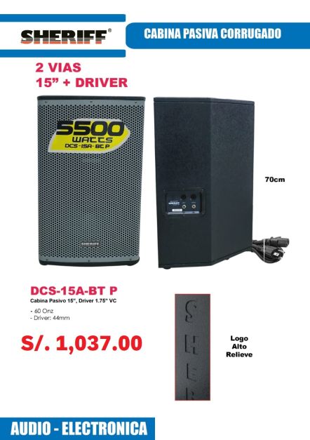 CABINA PASIVA CORRUGADO MODELO DCS-15A-BT P MARCA SHERIFF