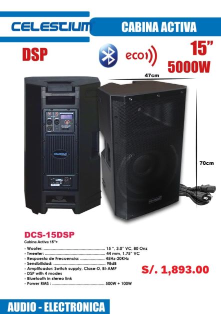 CABINA ACTIVA MODELO DCS-15DSP MARCA CELESTIUM