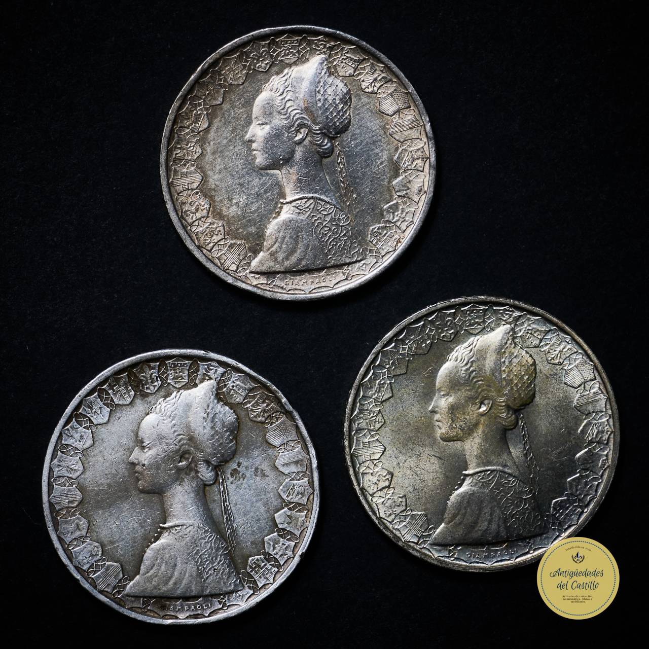 Republica Italiana 500 Liras 1957, moneda de plata 