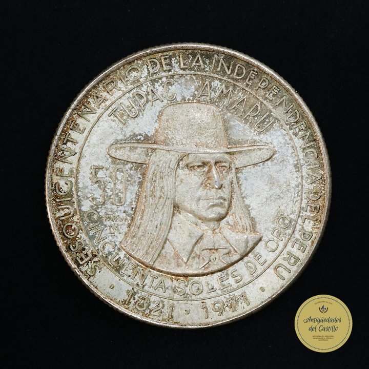 Moneda de plata peruana 50 soles de oro 1971