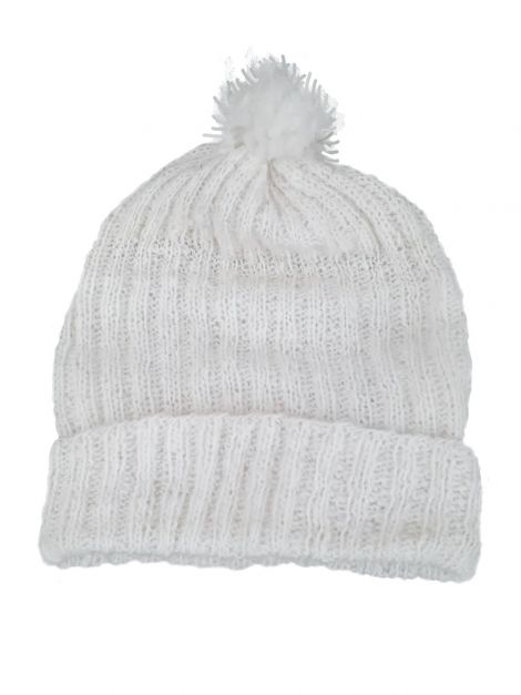 Gorro blanco con pompón