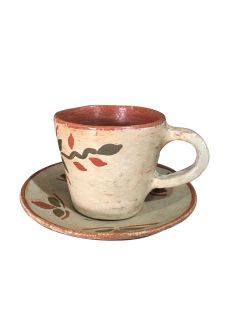Juego de taza y plato, con diseños florales - 2