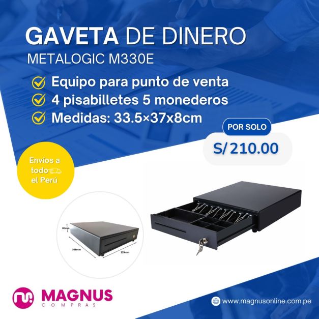Gaveta de dinero para punto de venta 33.5x37x8cm M330E