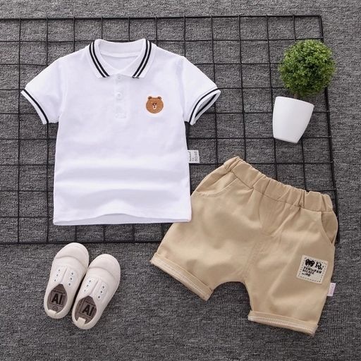 Conjunto camisero  bebe niños osito código 100355B
