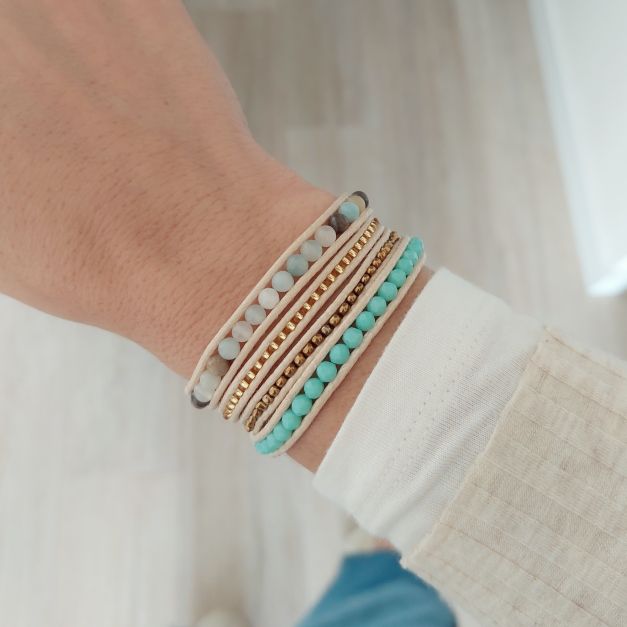 Pulsera 4 vueltas piedra natural