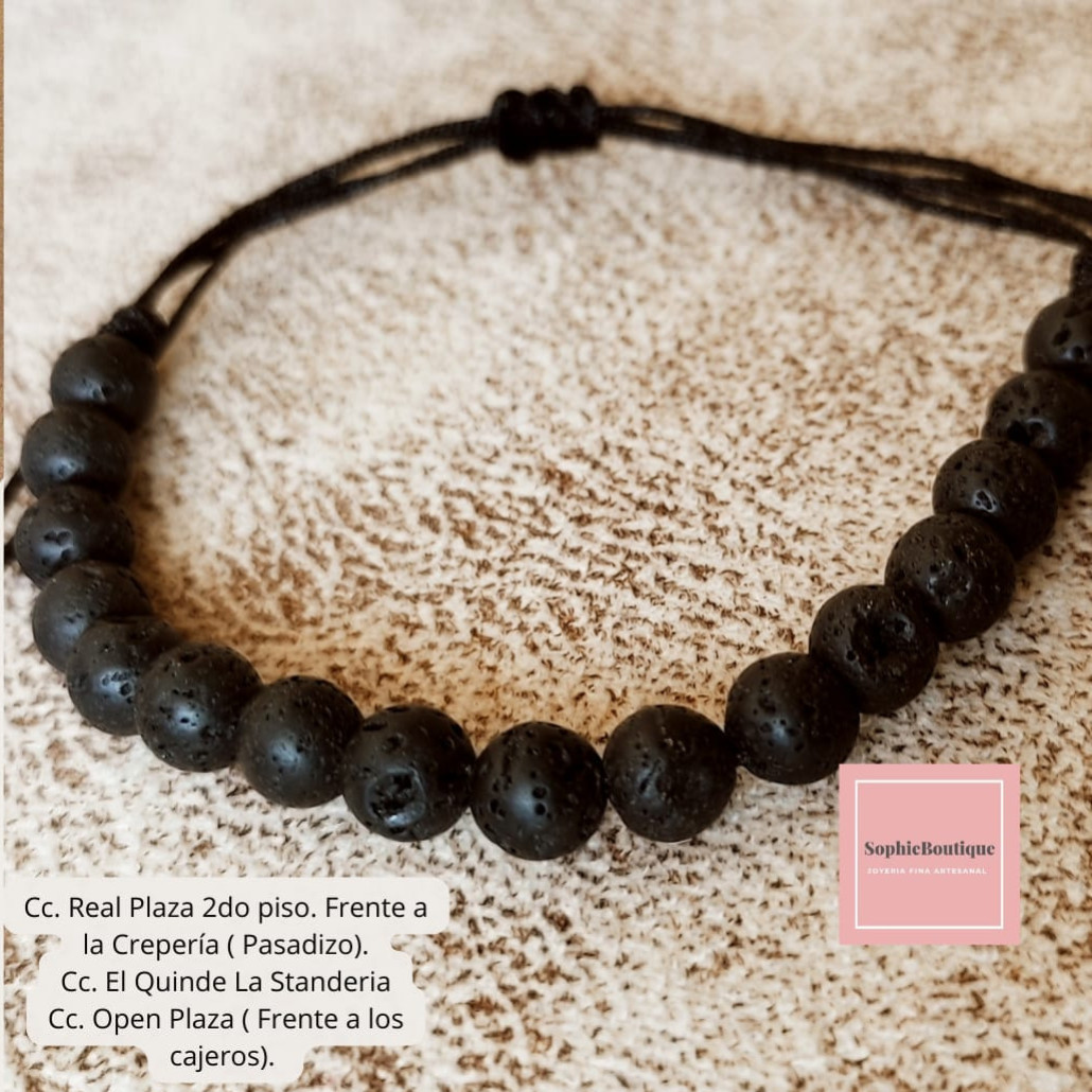 Pulsera Varón Piedra Volcánica