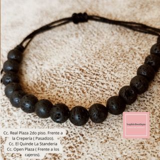 Pulsera Varón Piedra Volcánica