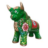 Torito de Pucará Floreado con Ojos
