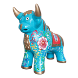 Torito de Pucará Floreado con Ojos