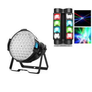 pack 2 Cañon Tacho Led 54x3w Bigdipper + Mini Spider Luces Eventos