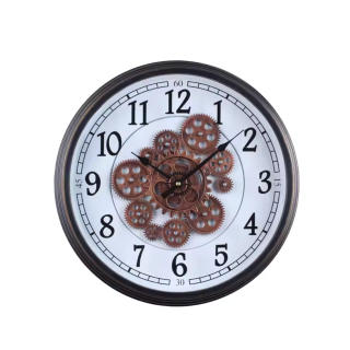 Reloj De Pared A Pilas 45cm X 45cm Para Casa Oficina Negocio Marrón Blanco