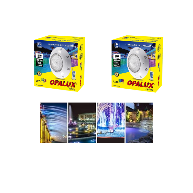 Pack 2 Luminaria Reflector Led 18w Para Piscina Rgb Acuatico