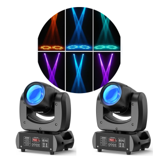 pack 2 unidades Cabeza Beam 100w 1r Con 18 Prismas Efecto Arcoiris Disco