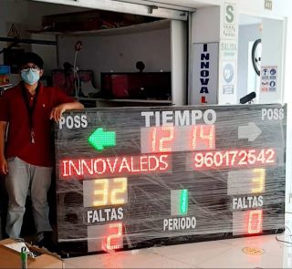 panel Marcador Tablero Multideportivo Electronico Inalambrico 2.10 m x 1.20m Marca RECRO