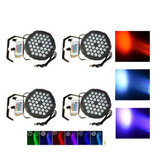 Pack 4 Unid tachoLuz Led Escenario 36x2 Luces Rgb Fiesta Decoracion
