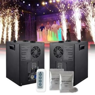 Pack 2 Maquina De Chispero Bengala Fria Eventos Fiesta +2 Polvo 200g