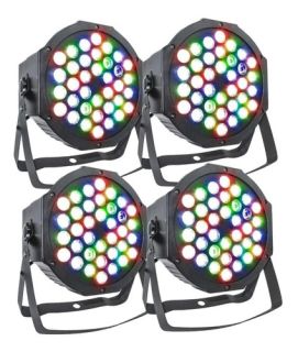 Pack 4 Unidades Tacho Par Led 36x1.5w Luces Led Rgb Dmx