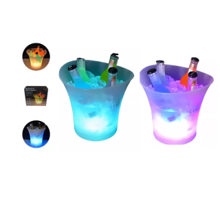 Pack 2 Unidades Cubeta Hielera Led Rgb Recargable Bluetooth