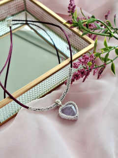 Collar corazón amatista