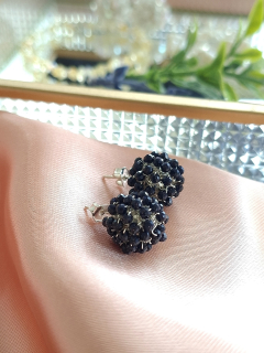 Aretes bolita lluvia de plata