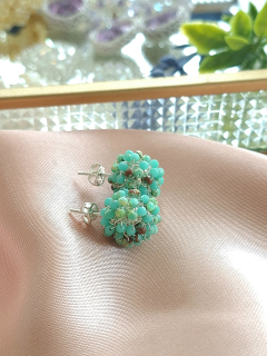 Aretes bolita turquesa