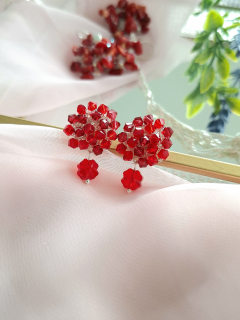 Aretes Cristal Rojo