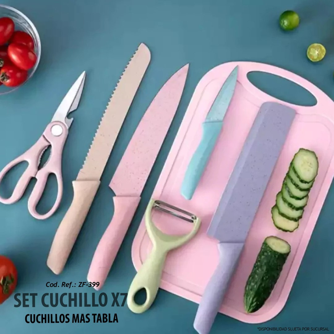 Set de Cuchillo Colores con tabla x7