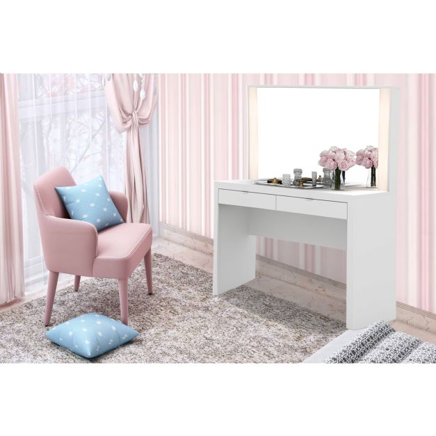 Tocador Esthefany con Espejo Blanco
