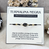 Pulsera Turmalina negra hilo