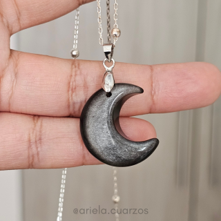 Dije Luna de Obsidiana Plateada - 3