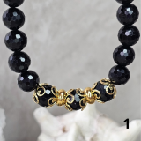 Pulseras elásticas de Turmalina negra