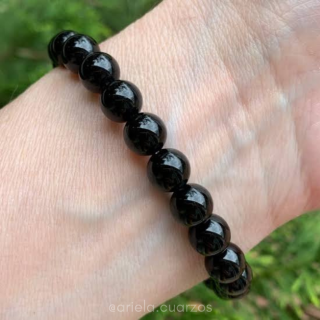 Pulsera elástica de ónix negro