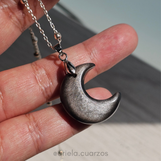 Dije Luna de Obsidiana Plateada - 2