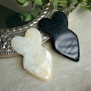 Guasha silueta Ónix Negro y Ónix Blanco