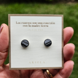 Aretes de Turmalina negra