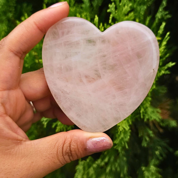 Guasha corazón redondo Cuarzo Rosa