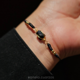 Pulsera Turmalina negra hilo
