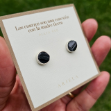 Aretes de Turmalina negra