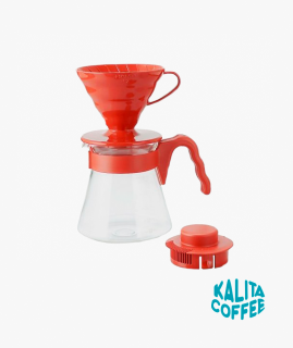 Kit de V60 1-4 tazas de plástico Rojo Hario