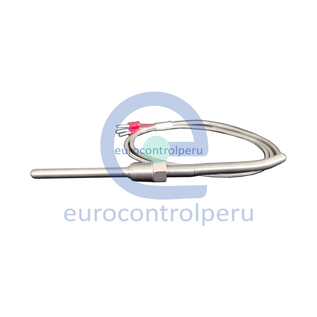 iOVEO 036HS01302 - PT100 - Sonda di temperatura a 3 conduttori con cavo in silicone fino a 200 °C, 2 metri