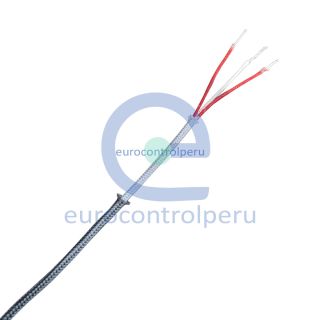 Cable PT100 con funda de fibra de vidrio y malla de acero inoxidable 3x24 AWG