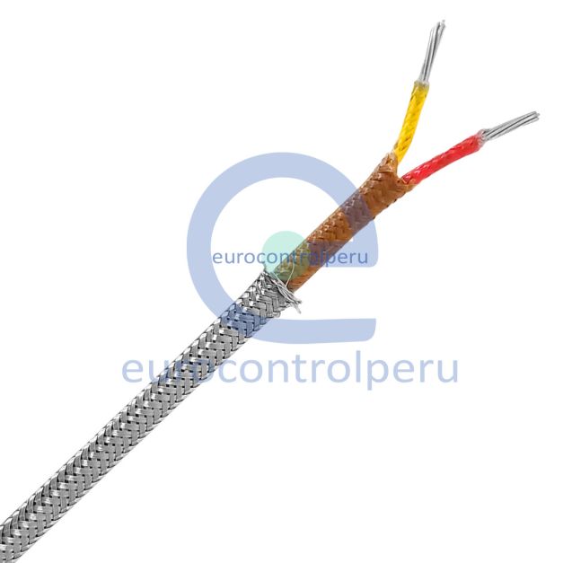Cable para Termocupla Tipo K funda y malla 2x16AWG