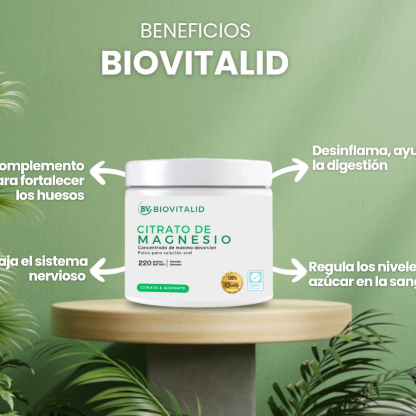 Citrato, glicinato y sulfato de Magnesio