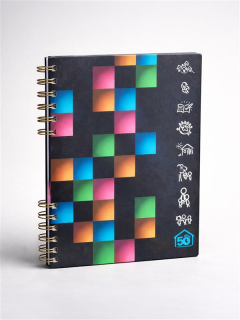 CUADERNO NEGRO COLOR-BLOCK