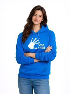 Polera One Child Cyan con Capucha - DAMA