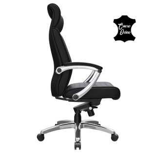 Silla Ergonómica Letto Cuero Ovino Negro Ofideas - 3
