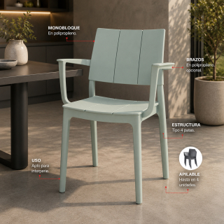 Silla De Comedor Diseño Sora Cb Verde Ofideas - 2